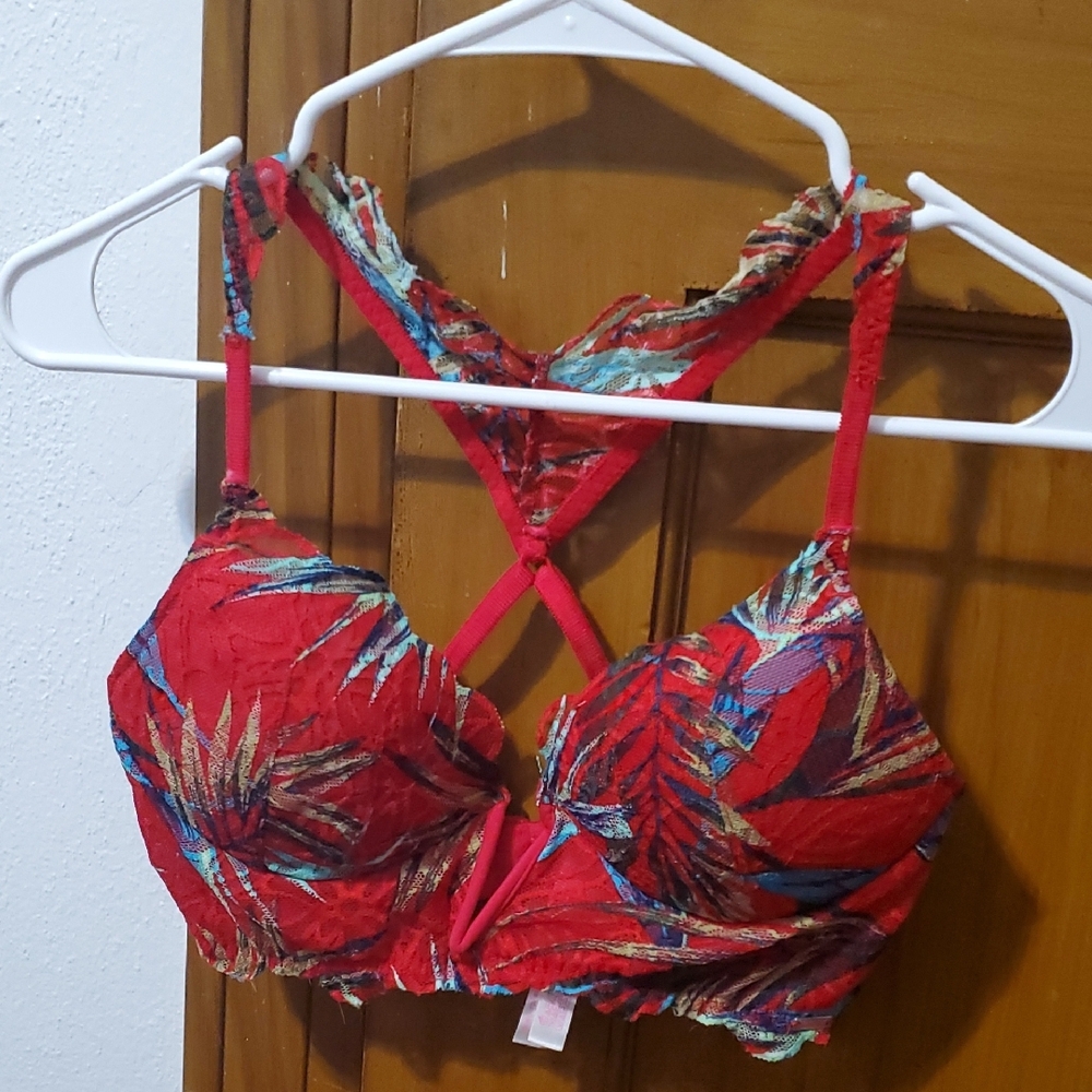 Floral Red Women's Bra